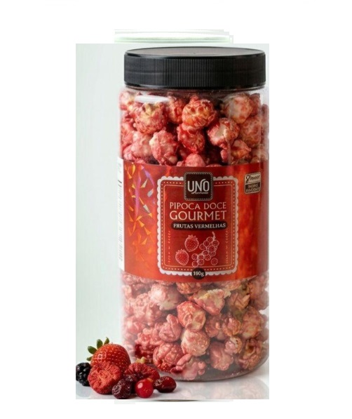 Pipoca Doce Gourmet Uno Frustas Vermelhas 190GR